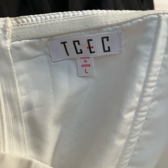 Colour block cocktail dress white bow on chest - Picture 5 of 6